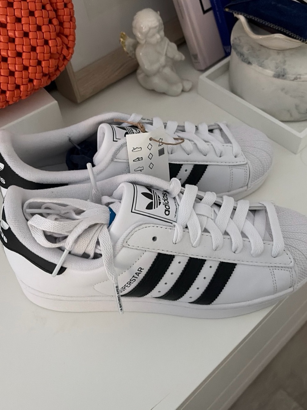 Adidas Superstar White Sneakers with Black Stripes BRAND NEW